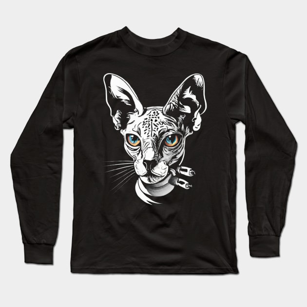 Deftones' Fascination with Sphynx Cats: The Black Connection Long Sleeve T-Shirt by Black_Onyx